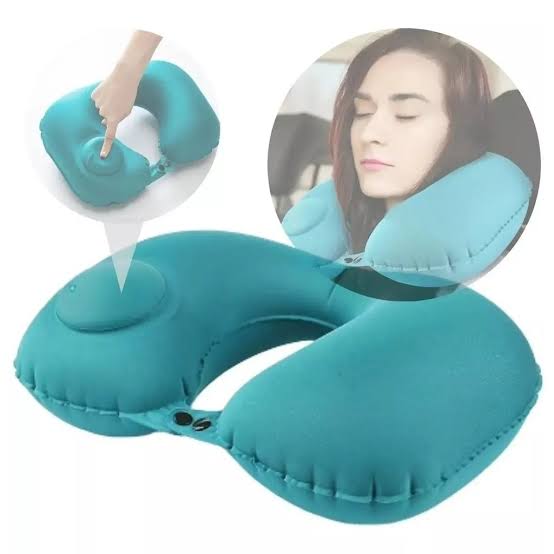🛫 Travesseiro de Pescoço Inflável Dobrável – Ideal para Viagens! 💤