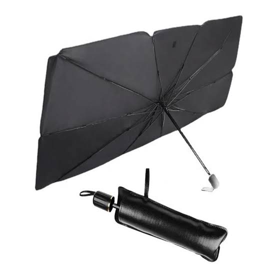 Protetor de Para-brisa Dobrável Tipo Guarda-Chuva – Anti-UV, Portátil, Ideal para Sol Forte 🚗☀️