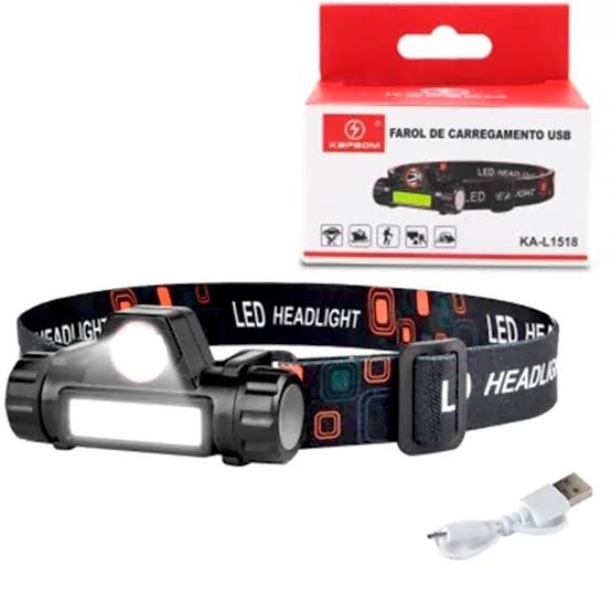 💡 Farol de Cabeça LED Recarregável USB